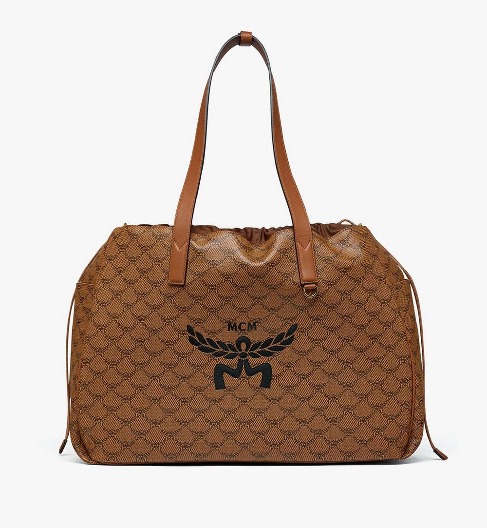 未使用に近い】MCM ブラウン ボディバッグ ファスナー エンボス 未使用に近い】MCM ブラウン ボディバッグ ファスナー エンボス